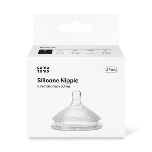 Comotomo Silicone Replacement Bottle Nipples Gen 2 - 2pk - Level 0 - Newborn/Preemie Slowest Flow
