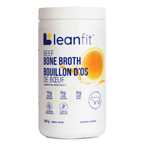 LEANFIT BEEF BONE BROTH™ 285 g – 100 % bouillon d’os de bovins en poudre, 15 g de protéines par portion, bovins nourris à l’herbe, sans antibiotiques ni hormones, sans gluten - Walmart.ca