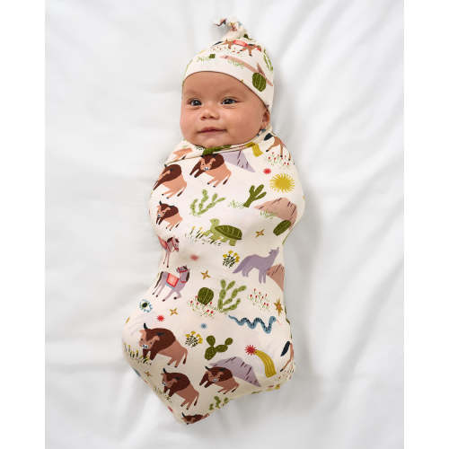 Wild Frontier Swaddle & Hat Set | Little Sleepies
