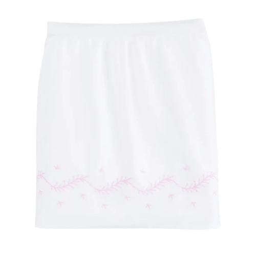 Embroidered Crib Skirt in Blush | Over The Moon