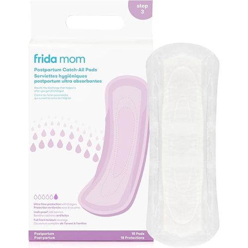 Frida Mom Postpartum Pads, Leak Proof Feminine Care Maxi Pads, 6 Layers of Protection for Maximum Absorbency (18ct)