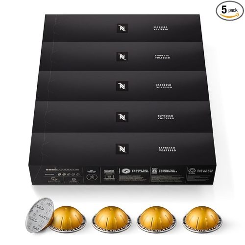 Nespresso Capsules Vertuo, Voltesso, Mild Roast Espresso, 50-Count Espresso Pods, Brews 1.35oz.