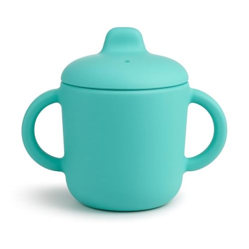 6 Months+ Sippy Cups with Handles,Small Silicone Sippy Cups Leak Proof 5oz,No Spill Sippy cups for Toddlers (Green)