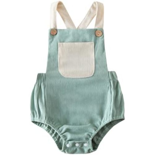 Baby Boy Overalls Bubble Romper Toddler Overalls Shorts Color Block Corduroy Jumpsuit Sleeveless Bodysuit Summer