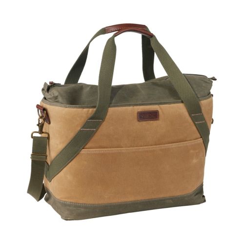 Insulated Waxed-Canvas Tote, Large
