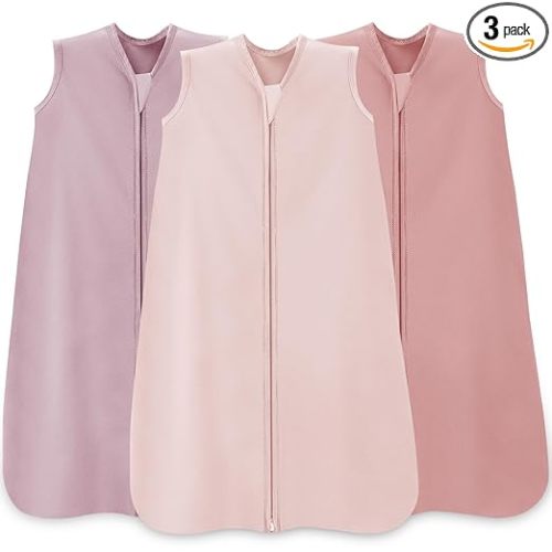 Baby Sleep Sack 0-6 Months, 100% Cotton Wearable Blanket, 0.5 Tog, 3 Pack