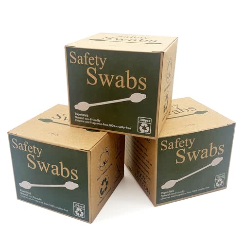 Safety Cotton Swabs with Large Tip 324PCS,Baby Cotton Buds With Natural Paper Stick For Newborn,Kids