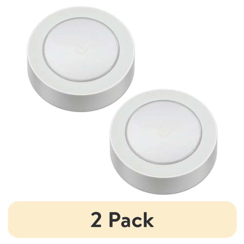 (2 pack) Great Value Wireless Frosted LED Puck Lights - 2 Pack