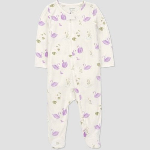 Carter's Just One You® Baby Girls' Comfy Soft Swans Sleep N' Play - Ivory 3M