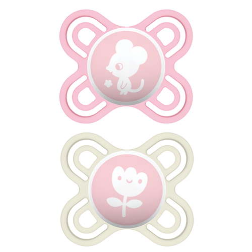 MAM Perfect Start Pacifier, 0-2 Months, Girl, 2 Pack