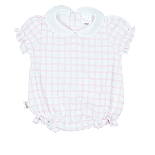 Paty Pima Cotton Baby Girl Bubble with Peter Pan Collar - PatyInc