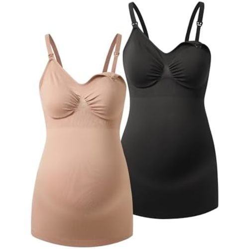 HOFISH Support Nursing Tank Tops for Breastfeeding, Comfort Stretch Maternity Camisoles