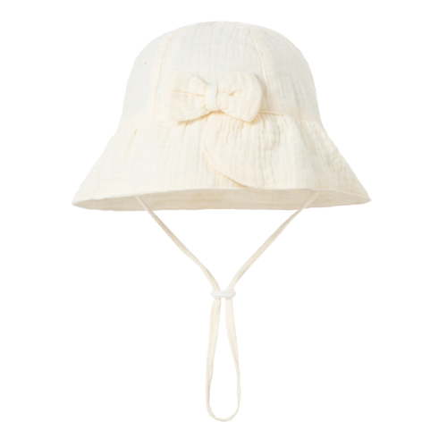 Ticikt UPF 50+ Protective Baby Sun Hat with Adjustable Chin Strap Foldable Wide Brim Bucket Cap for Outdoor Beach Summer,Color:Beige