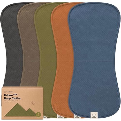 KeaBabies 5-Pack Organic Burp Cloths Baby Girl, Boy - Extra Large, Absorbent Baby Burp Cloths, Soft Burping Cloths for Babies, Newborn Burp Clothes, Cotton Burp Rags, Thick Burp Cloth (Basic/Quin)