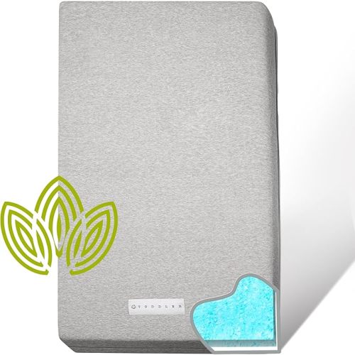 Organic Cotton Dual-Sided Crib Mattress | 2-Stage Premium Memory Foam CertiPUR-US Hypoallergenic Baby Mattress, Firm Support for Infant, Cooling Gel for Toddler, Waterproof Washable Cover, 52x27.5x5.5