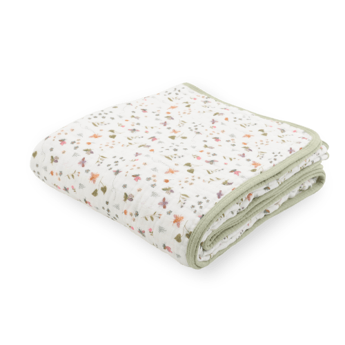 Original Cotton Muslin Quilt - Garden Bees