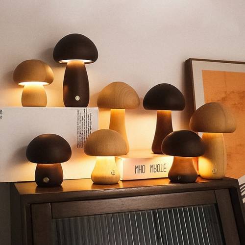 Unique Small Wooden Mushroom Lamp Mushroom Lamp Mushroom - Etsy