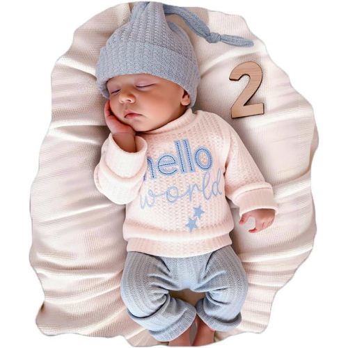 Ylsteed Newborn Baby Boy Girl Clothes Outfits Long Sleeve Romper Bodysuit Baby Shower Coming Home Outfit Shirt+Pants+Hat