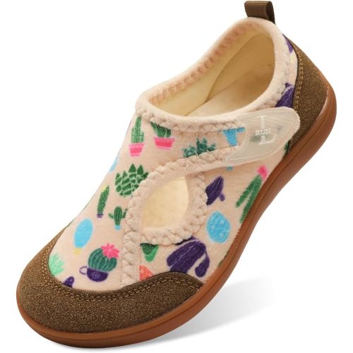 L-RUN Womens Slippers Wide Toe Box Barefoot Diabetic Shoes Women Ladies Winter House Shoes for Indoor and Outdoor