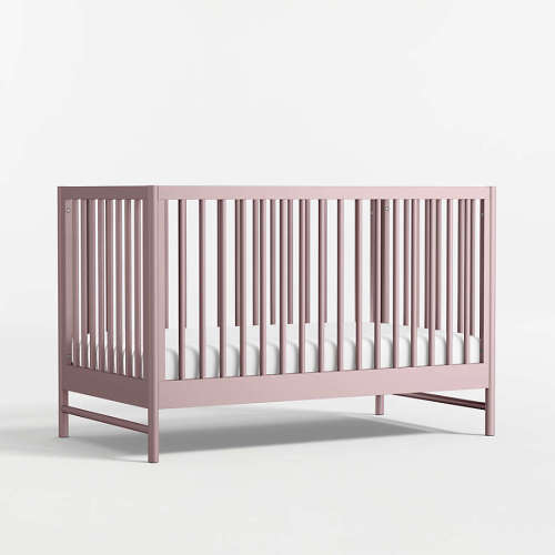 Classic Lilac Rose Wood Convertible Baby Crib