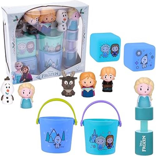 Disney Frozen Bath Toys - 11 pc Bath Value Set, Bath Toys, Finger Puppets, Rinse Cups, Foam Pump, Bath squirters