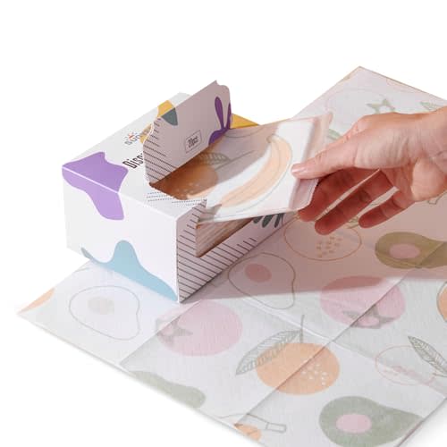 SUNVENO Disposable Baby Placemats – 20 Individually Wrapped Table Mats for Toddlers, Stick-On, Waterproof & BPA-Free – Great for Home, Restaurants, Travel & On-The-Go 18.7” X 12.5”