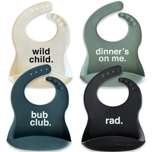Denver James Silicone Feeding Bibs | Dishwasher Safe. Waterproof. Adjustable.