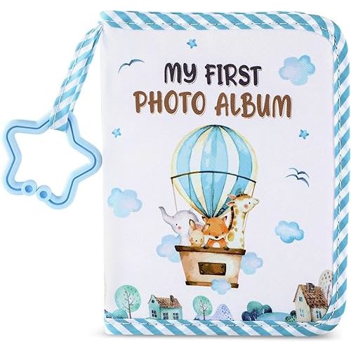 Baby's My First Family Album Soft Photo Cloth Book Adventure Land My First Book of Photos Baby Memory Album Gift Holds 4x6 Pictures for Babies Newborn Toddler & Kids Girls Baby Shower
