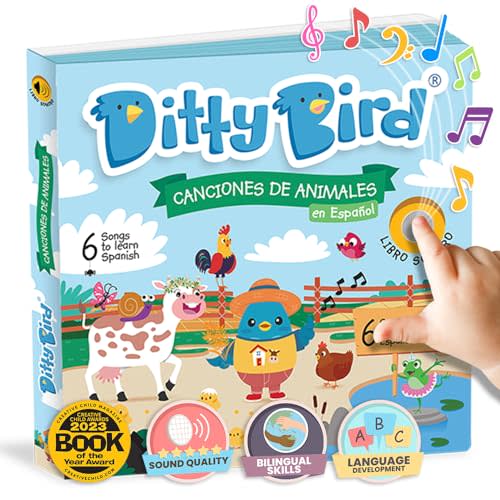 Ditty Bird | Spanish Animal Songs | Interactive Musical Sound book for toddlers 1- 3 | Bilingual Libro sonoro en español La Vaca Lola (Spanish Edition)