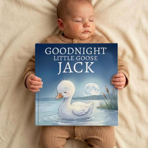 Personalized Goose Bedtime Lullaby Bedtime Book, Custom Silly Goose Baby Book, Goose Nursery Decor Gift, Goose Theme Baby Keepsake