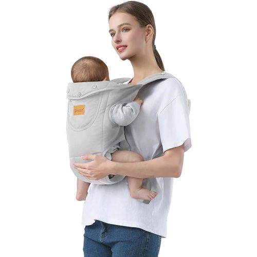 Baby Carrier Newborn to Toddler(7-30lbs), Toddler Carrier Baby Holder Carrier with Adjustable Shoulder Strap, Chest Carriers, Grey