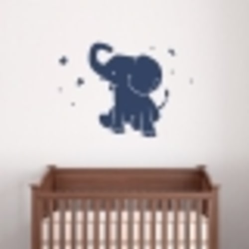 Baby Elephant Wall Decal for Nursery | Elephant Nursery Art