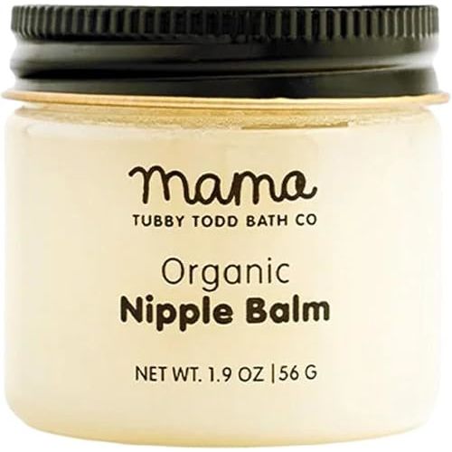 Tubby Todd Nipple Balm, Lanolin-Free Organic Balm for Breastfeeding | Safe for Moms and Babies, Fragrance Free