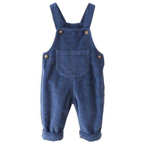 Infnat Baby Boys Corduroy Overalls Kids Bib Pants Suspender Trousers Sleeveless Bodysuit Ribbed Jumpsuit Fall Winter Outfit Clothes Blue 2-3T