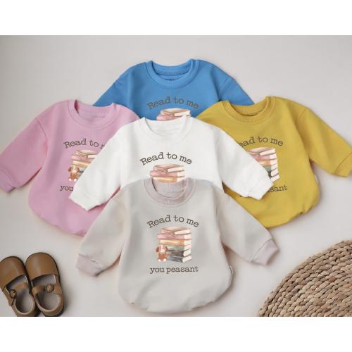 Read To Me You Peasant Romper Sweatshirt, Baby Book Lover Outfit, Baby Shower Gift, Newborn Gender Neutral Clothes, Cute Baby Bodysuit