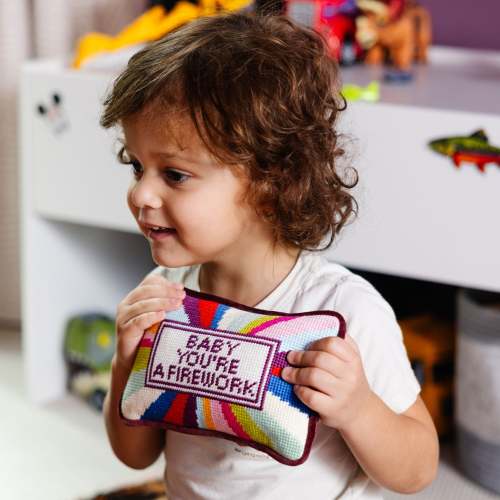 Firework Mini Needlepoint Pillow