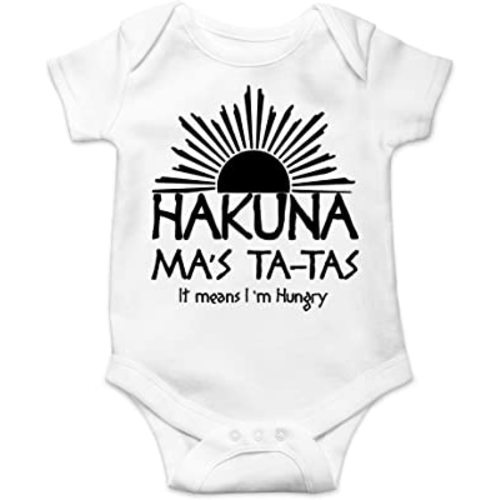 CBTwear Hakuna Ma's Ta-Tas - Toddler Mealtime Melodies - Funny One-piece Infant Baby Bodysuit