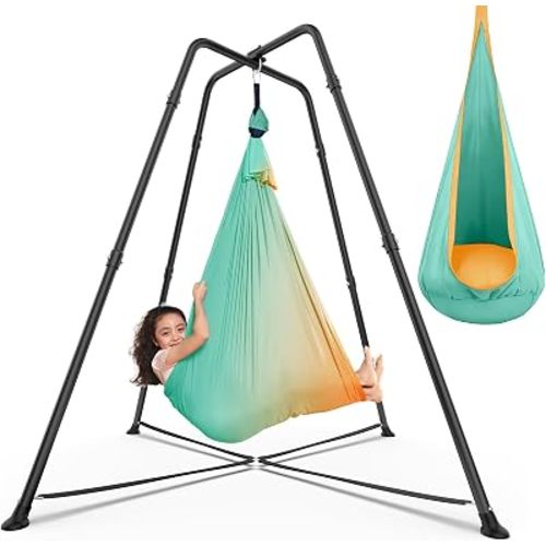 Swing Stand with Sensory Swing & Pod Swing, X-Shaped Swing Set