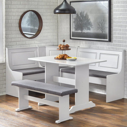 Red Barrel Studio® Tucana 3 - Piece Pine Solid Wood Breakfast Nook Dining Set & Reviews | Wayfair