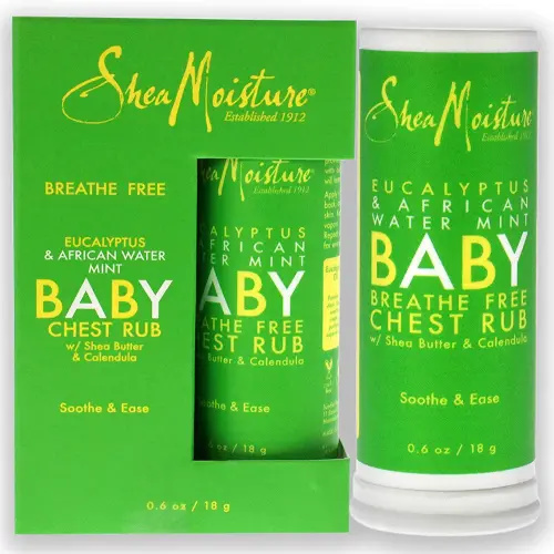 Shea Moisture Eucalyptus & African Water Mint Baby Chest Rub Ointment for Unisex, 0.6 Ounce