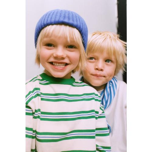 EMBROIDERED STRIPED T-SHIRT - White / Green | ZARA United States