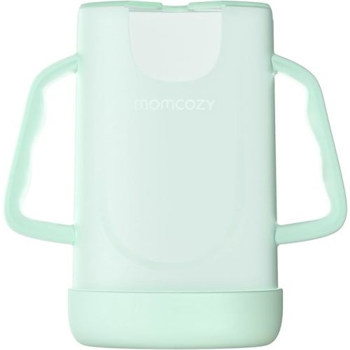 Momcozy Baby Pouch Holder No Squeeze, Baby Food & Juice Box Holder, Mess-Free, Easy Grip for Self-Feeding, BPA-Free & DEHP-Free, Must-Have for Babies, Green