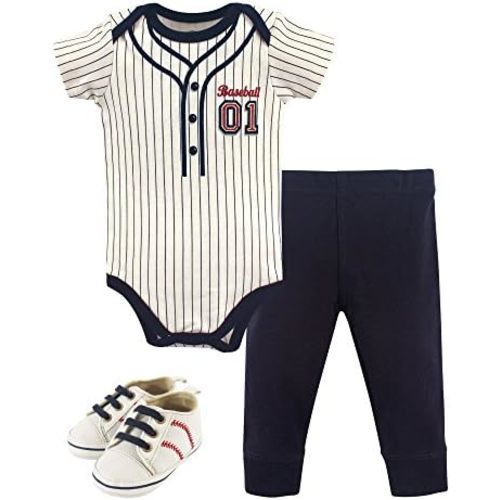 Little Treasure Unisex Baby Cotton Bodysuit, Pant and Shoe Set