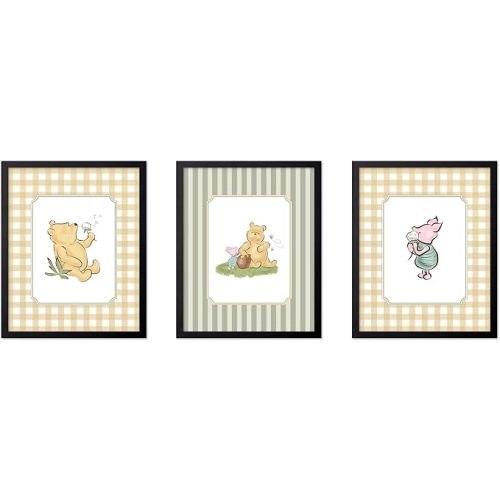 Poster Master 3-Piece Classic Characters Print - Winnie Pooh & Friends Poster - Nursery Art - Winnie Pooh Nursery Decor - Cute Aesthetic Kids Room & Playroom Wall Prints - 11x14 Unframed Wall Art