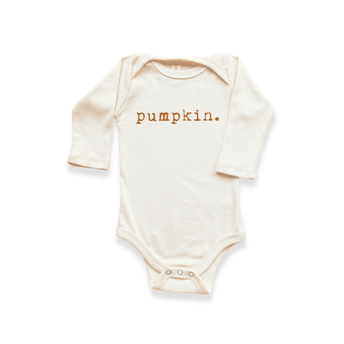Pumpkin - Organic Long Sleeve Baby Bodysuit