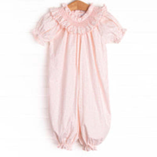 Powder Pink Petals Smocked Romper, Pink – Stitchy Fish