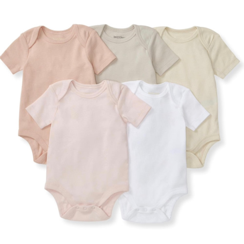 Burt's Bees Baby Organic Cotton Bodysuits – Baby Boy & Girl Short and Long Sleeve One-Pieces, 5-Pack