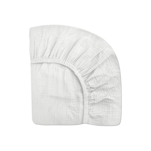 Crib Sheets for Boys Girl, Fitted Baby Toddler Bed Sheets 28" x 52", Neutral Muslin Cotton Crib Mattress Bedding Soft and Breathable Comfort (White)