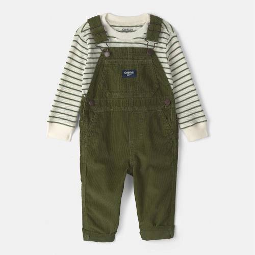 Baby Boy OshKosh B'gosh® 2-Piece Striped Thermal Top & Overall Set