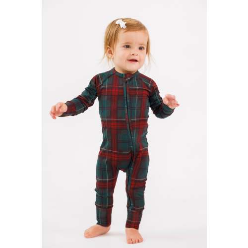 Holiday Heritage Plaid Zipper Romper